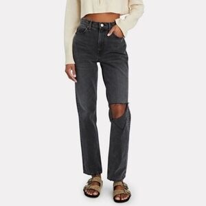 Redone 70s Straight Worn Black With Rip New With Tags Size 27